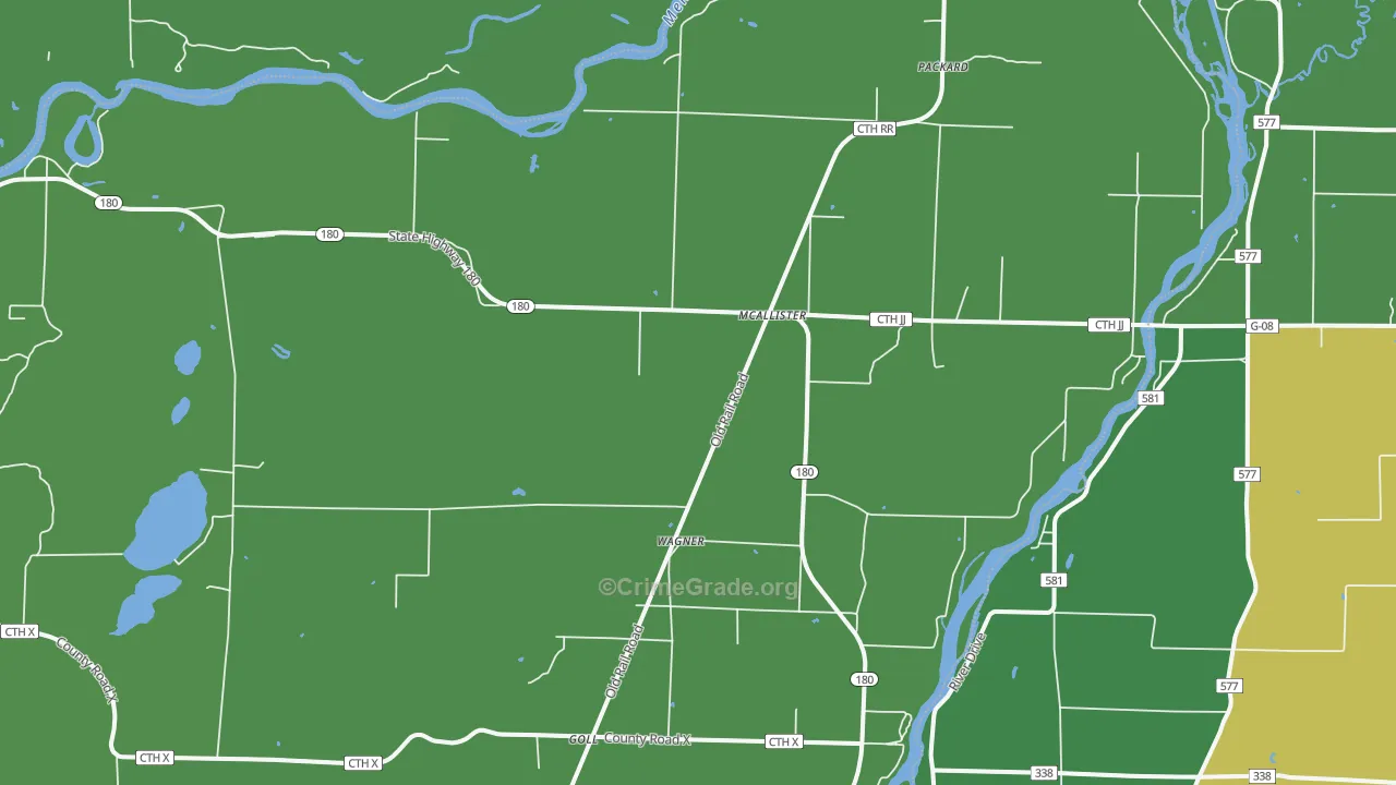 McAllister, WI Map of Vandalism Rates
