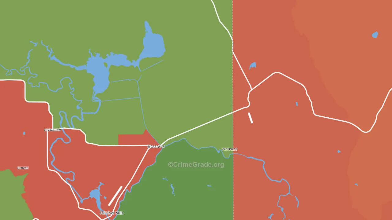Mcarthur, CA Map of Vandalism Rates