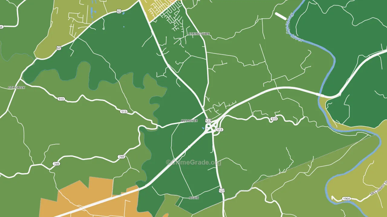 McBrayer, KY Map of Vandalism Rates