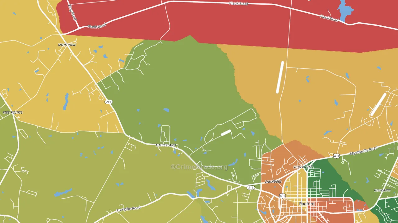 Mccain, NC Map of Vandalism Rates