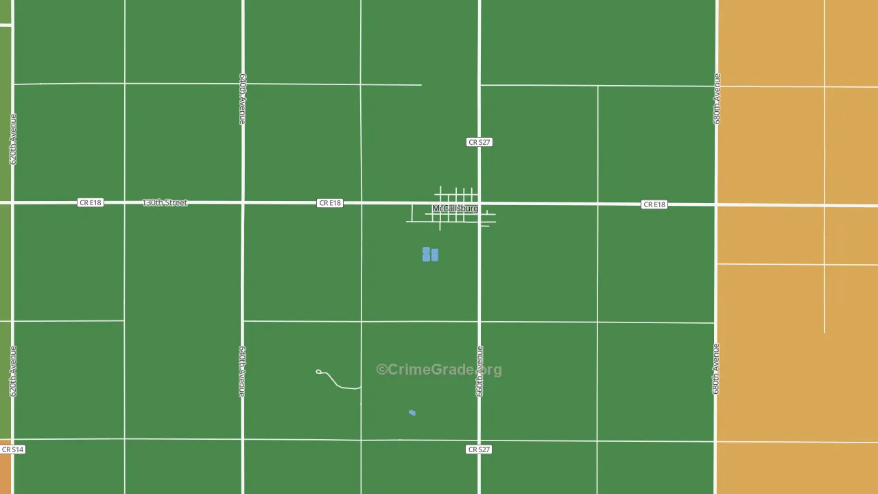 McCallsburg, IA Map of Vandalism Rates