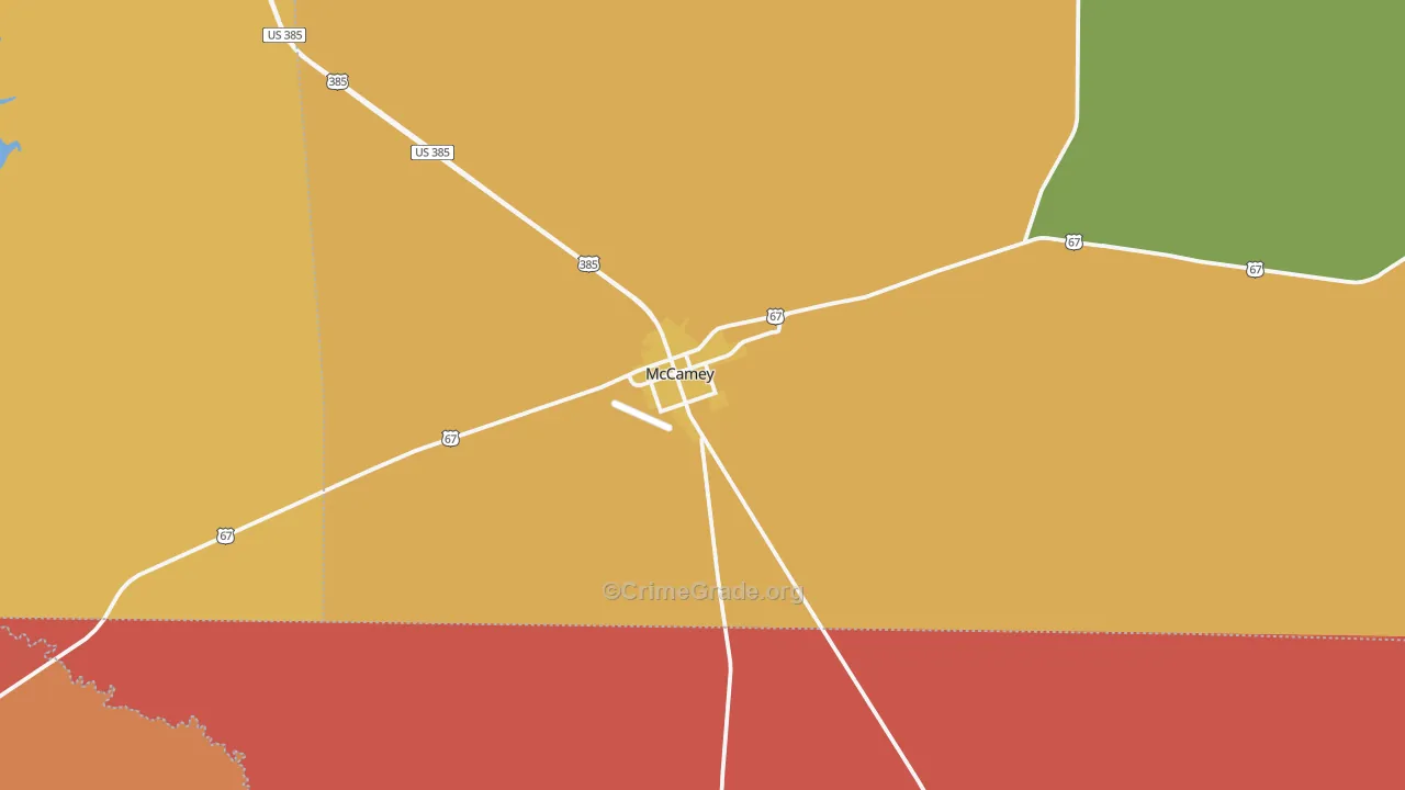 McCamey, TX Map of Vandalism Rates