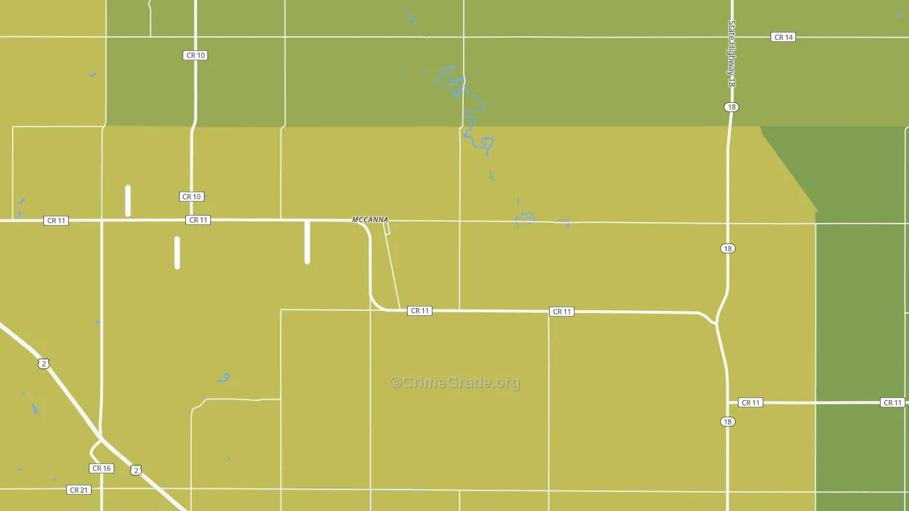 McCanna, ND Map of Vandalism Rates