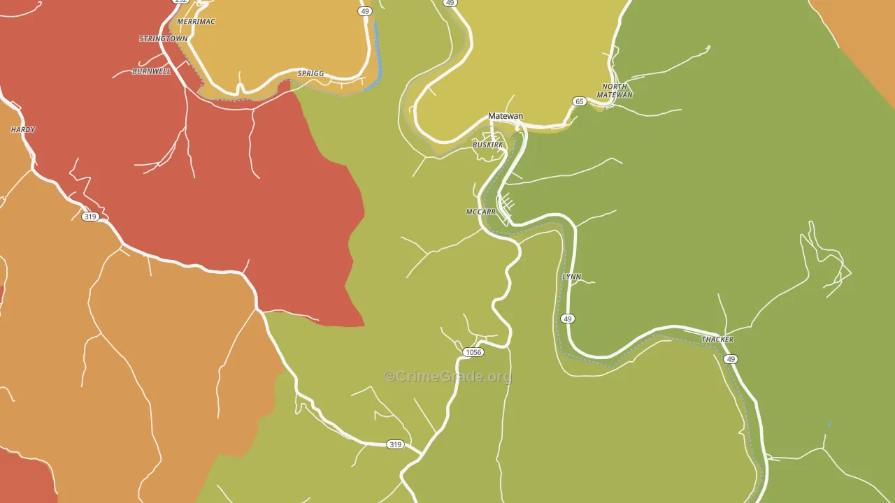 McCarr, KY Map of Vandalism Rates