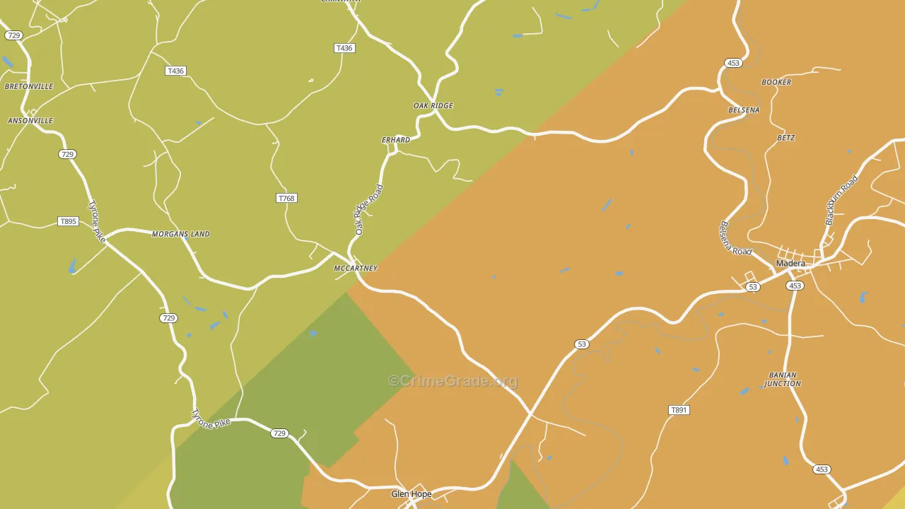 McCartney, PA Map of Vandalism Rates
