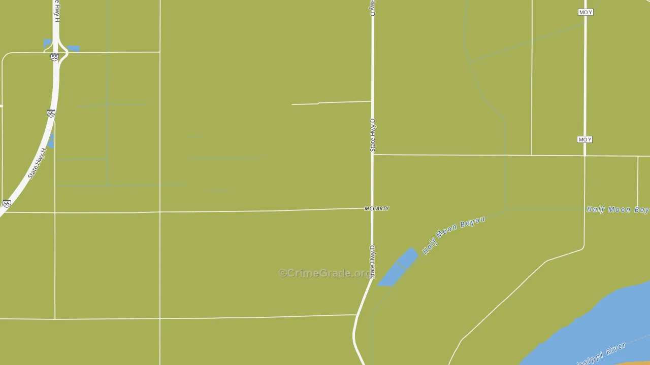 McCarty, MO Map of Vandalism Rates