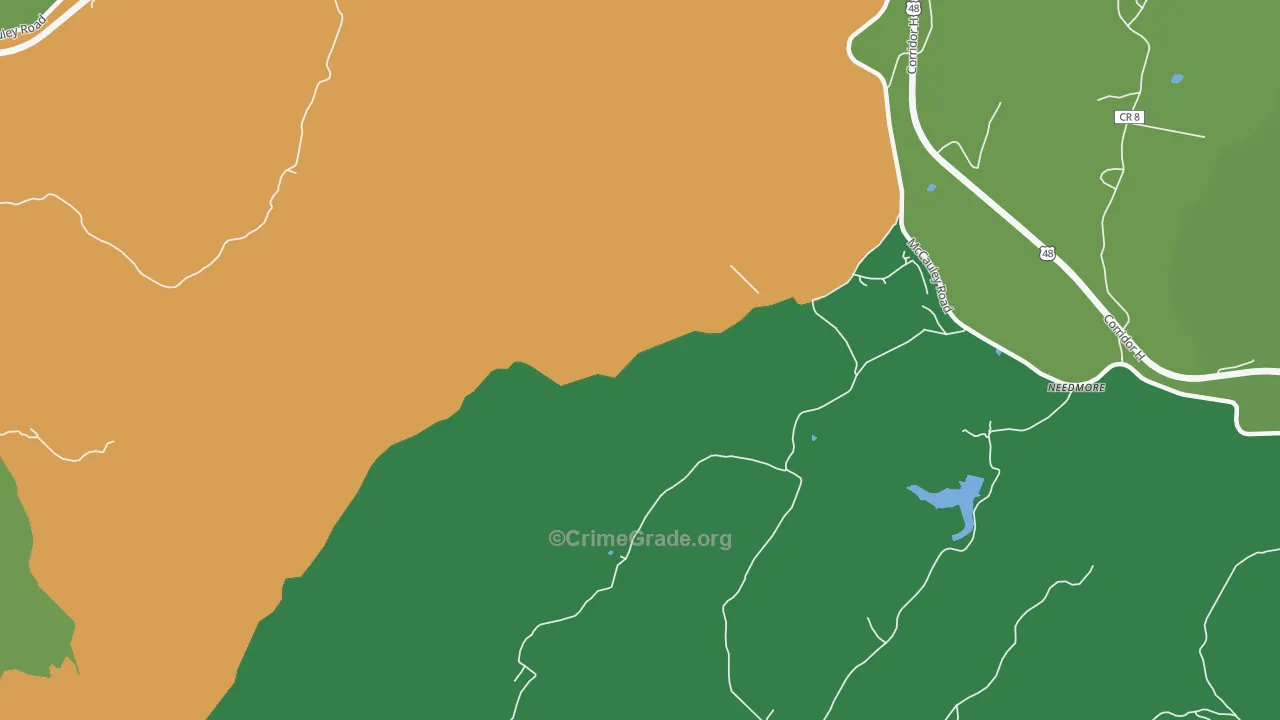 McCauley, WV Map of Vandalism Rates