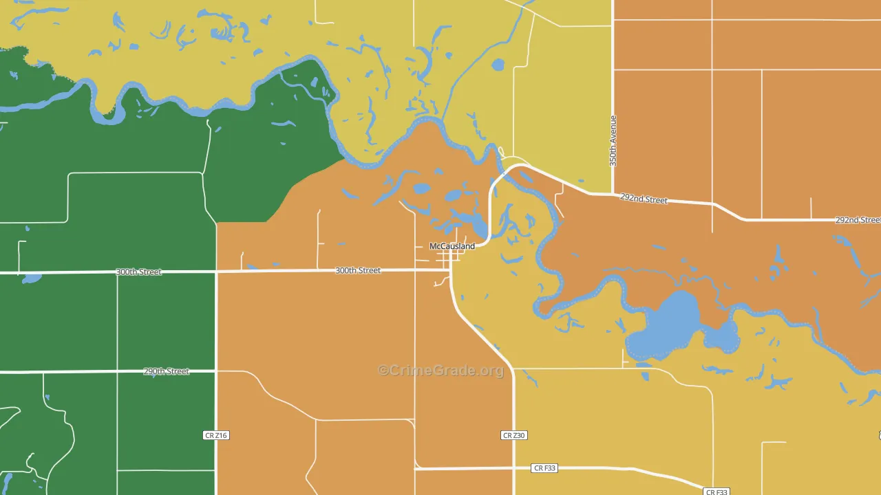 McCausland, IA Map of Vandalism Rates