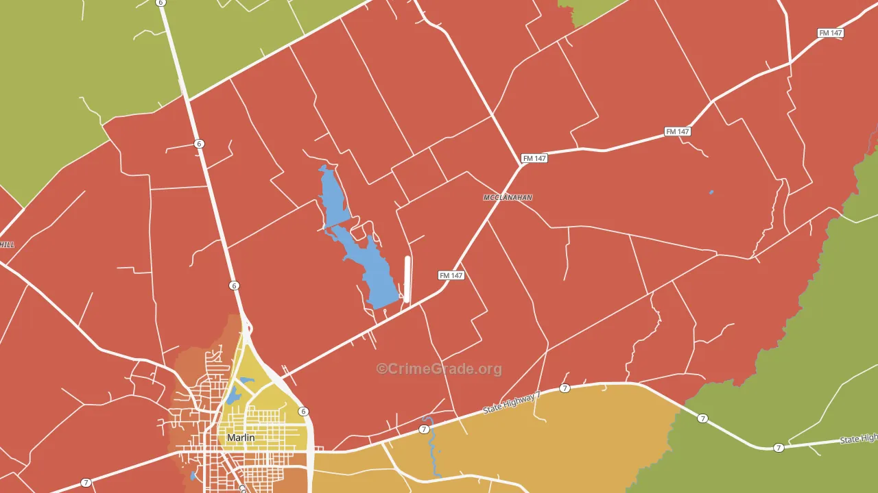 McClanahan, TX Map of Vandalism Rates