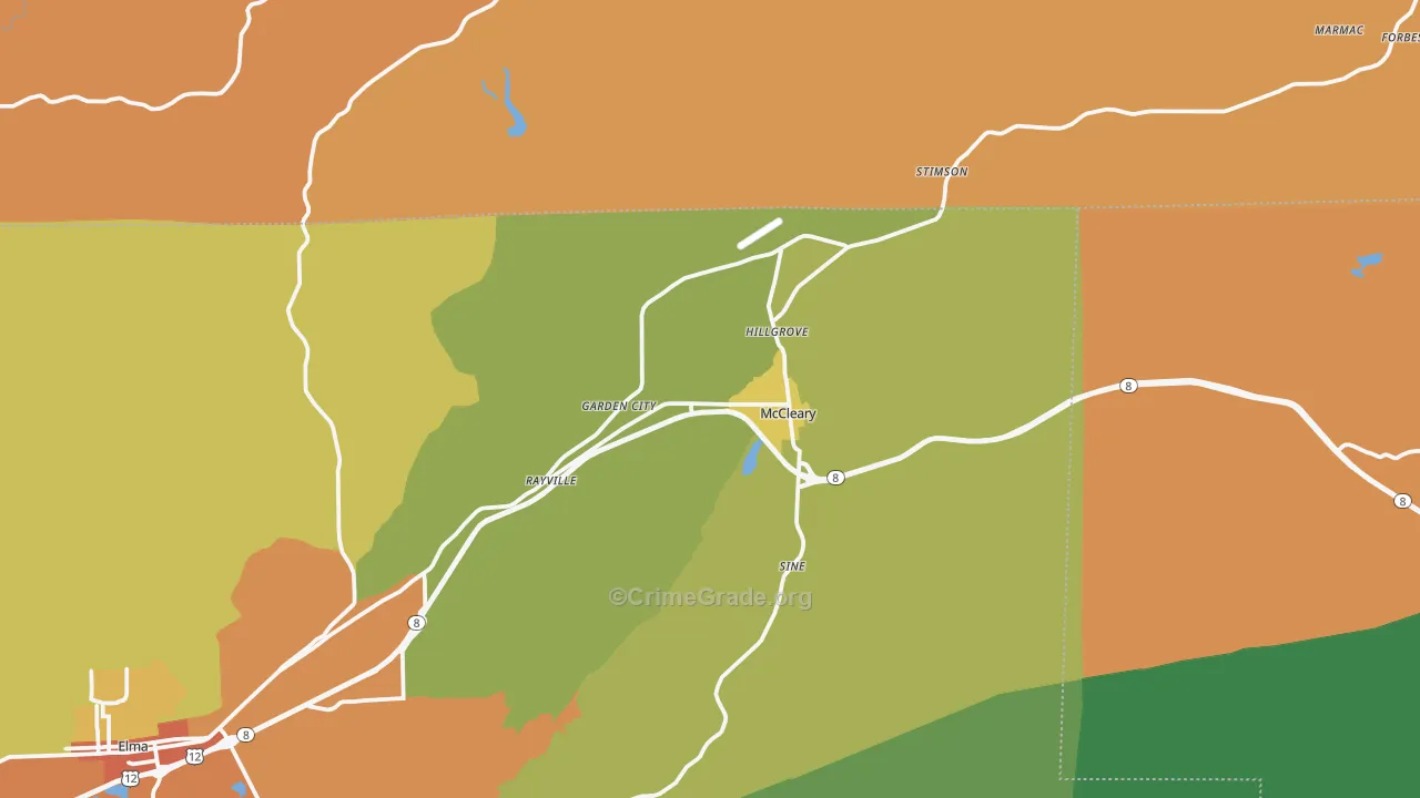 Mccleary, WA Map of Vandalism Rates