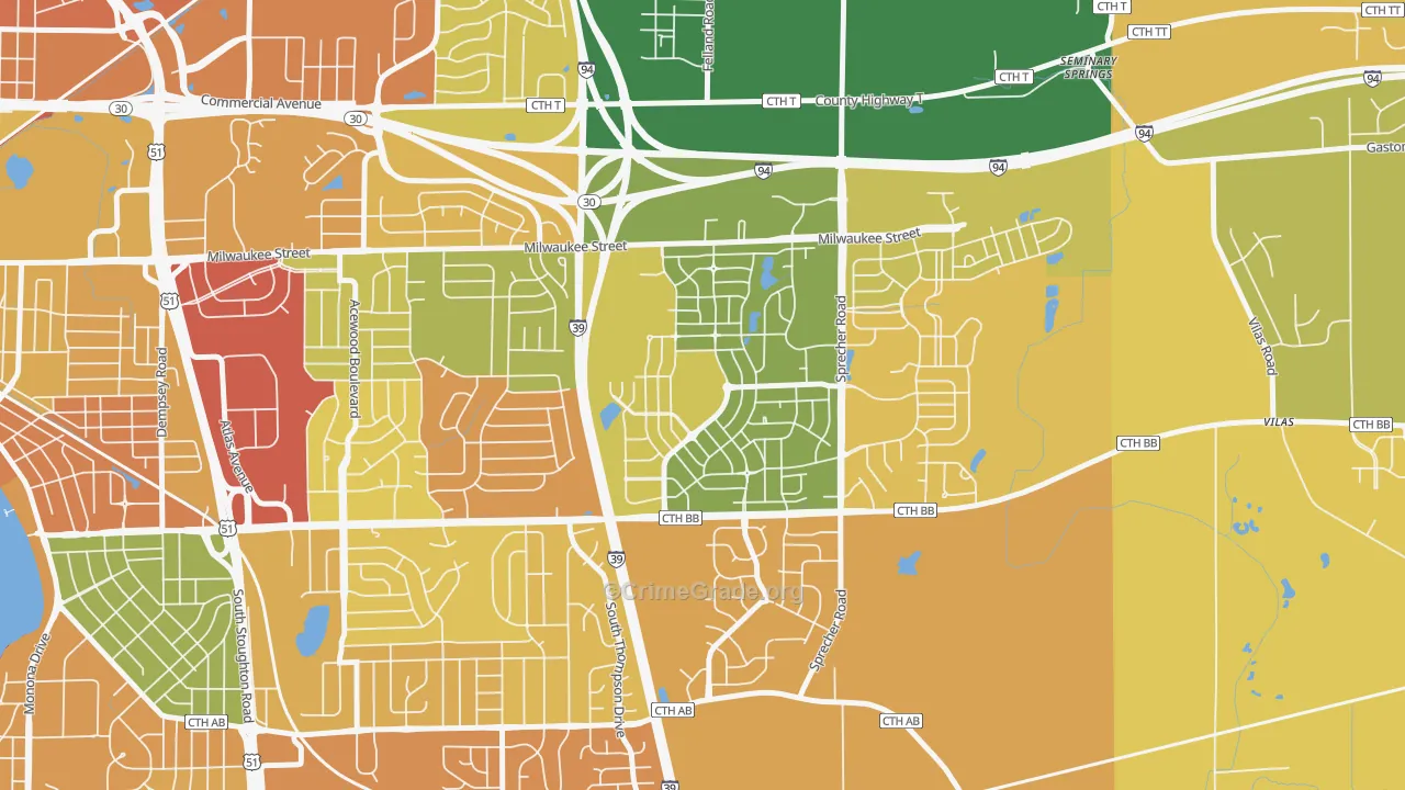 McClellan Park, Madison, WI Map of Vandalism Rates