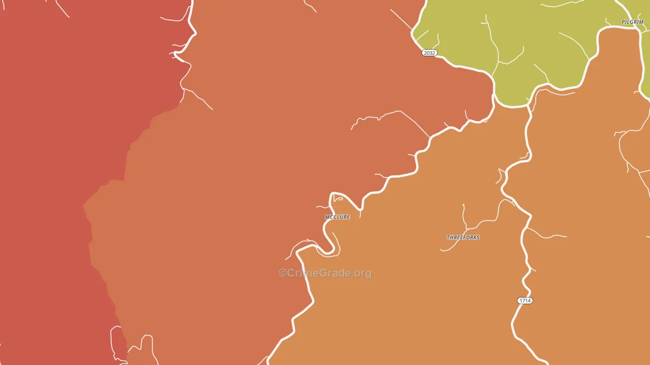 McClure, KY Map of Vandalism Rates