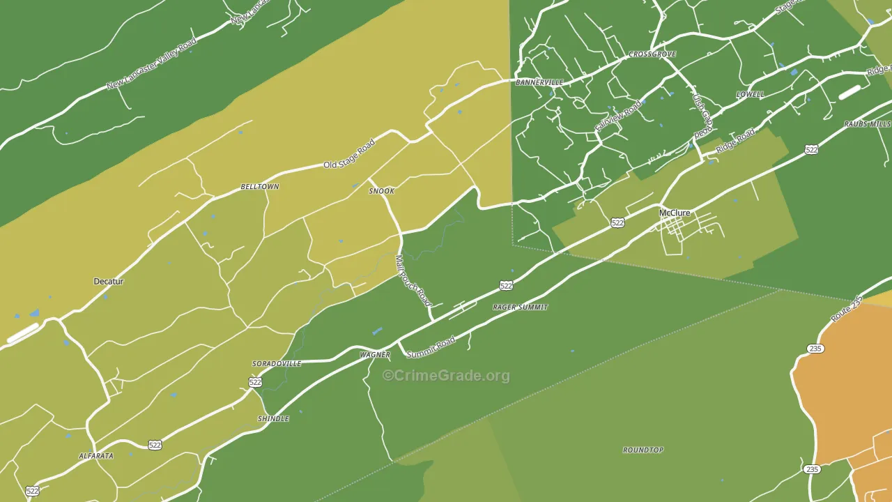 McClure, PA Map of Vandalism Rates