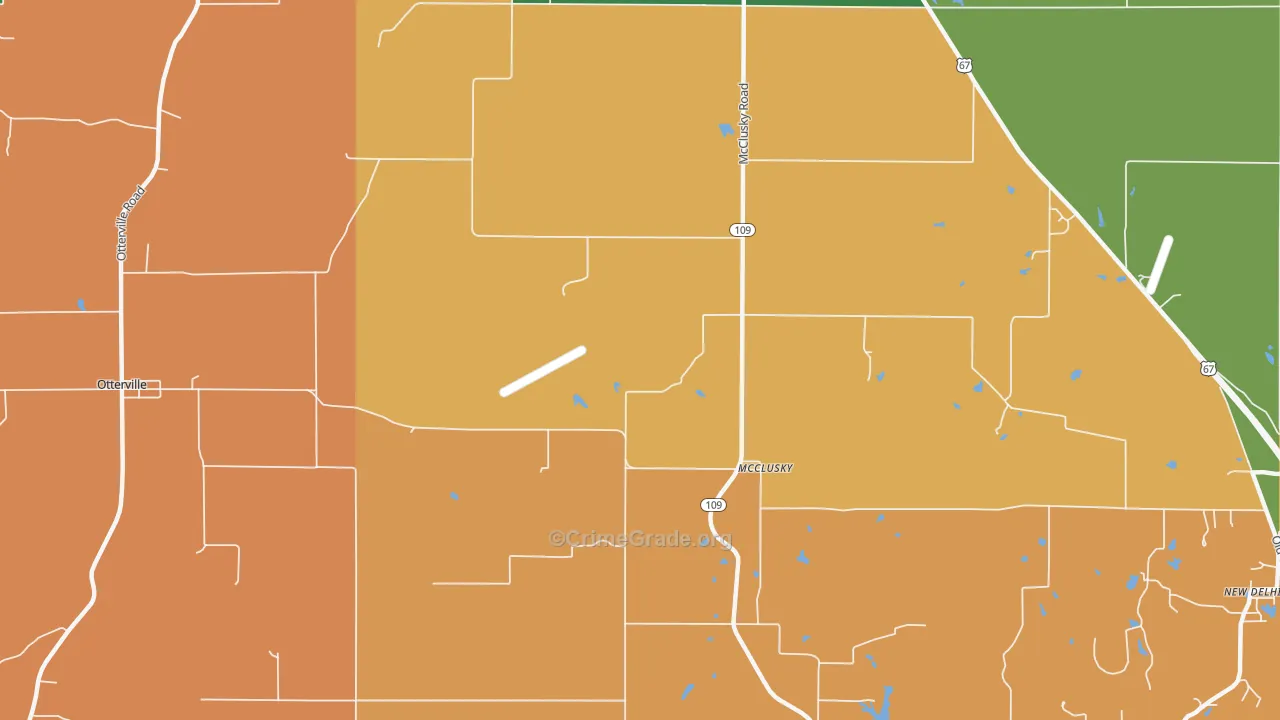 McClusky, IL Map of Vandalism Rates