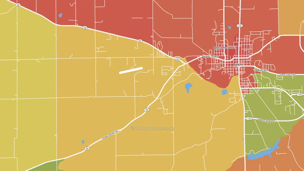 McCol Place, IN Map of Vandalism Rates