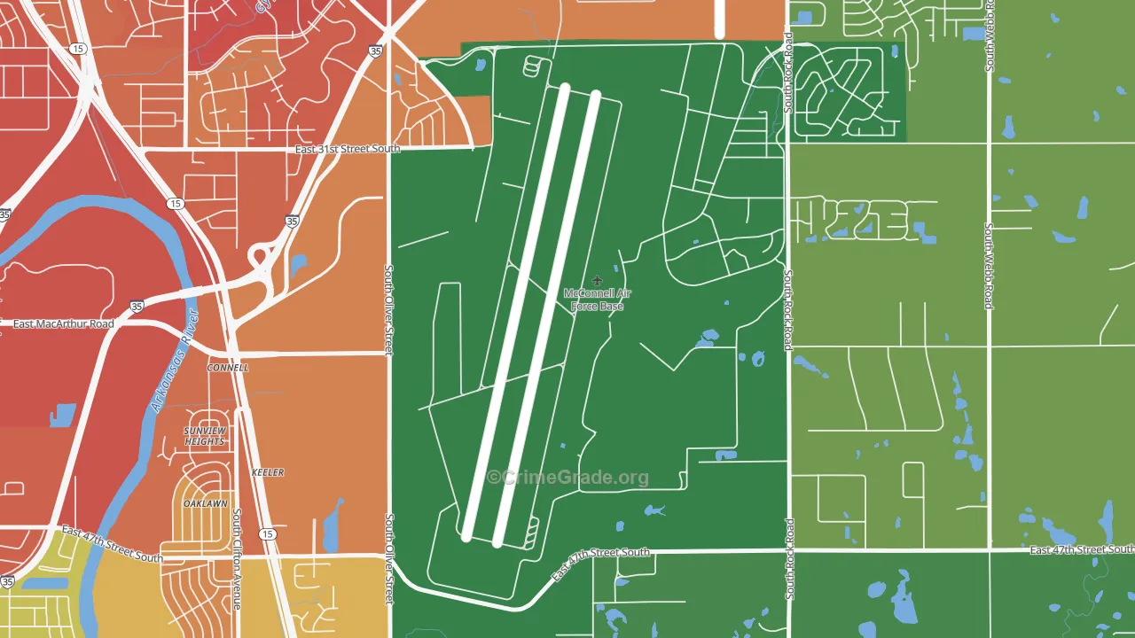 McConnell AFB, KS Map of Vandalism Rates