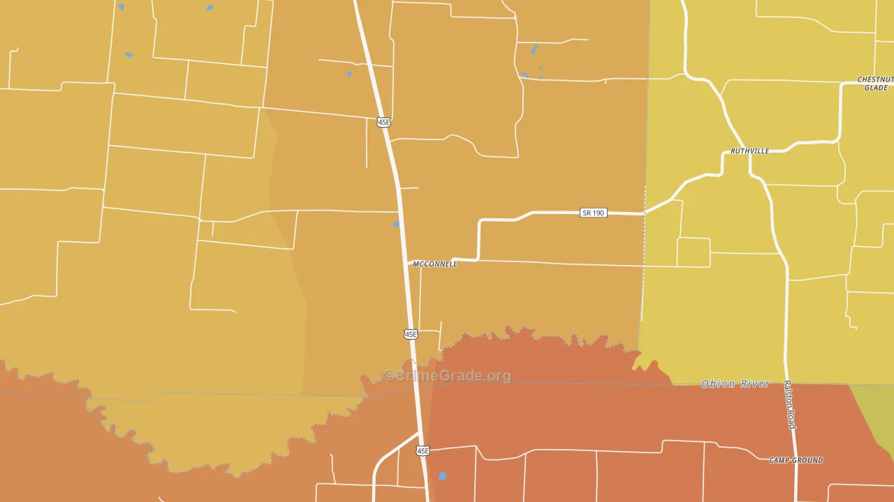 McConnell, TN Map of Vandalism Rates
