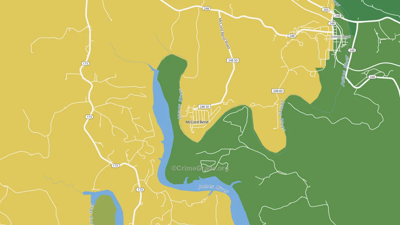 McCord Bend, MO Map of Vandalism Rates