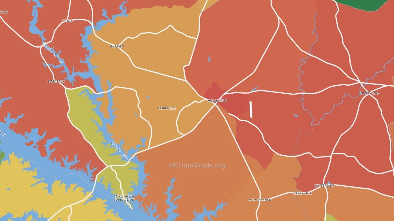 McCormick, SC Map of Vandalism Rates