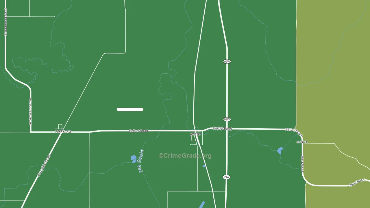 McCoy, OR Map of Vandalism Rates