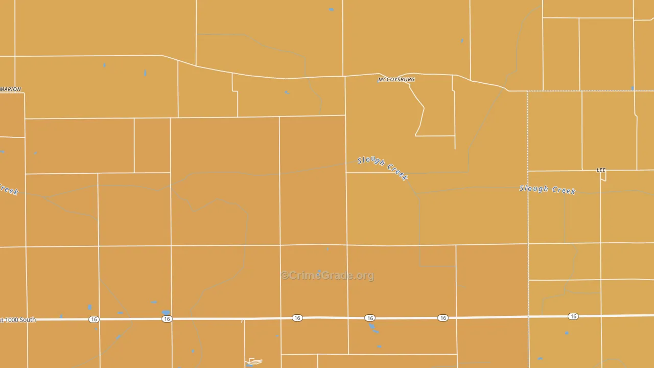McCoysburg, IN Map of Vandalism Rates