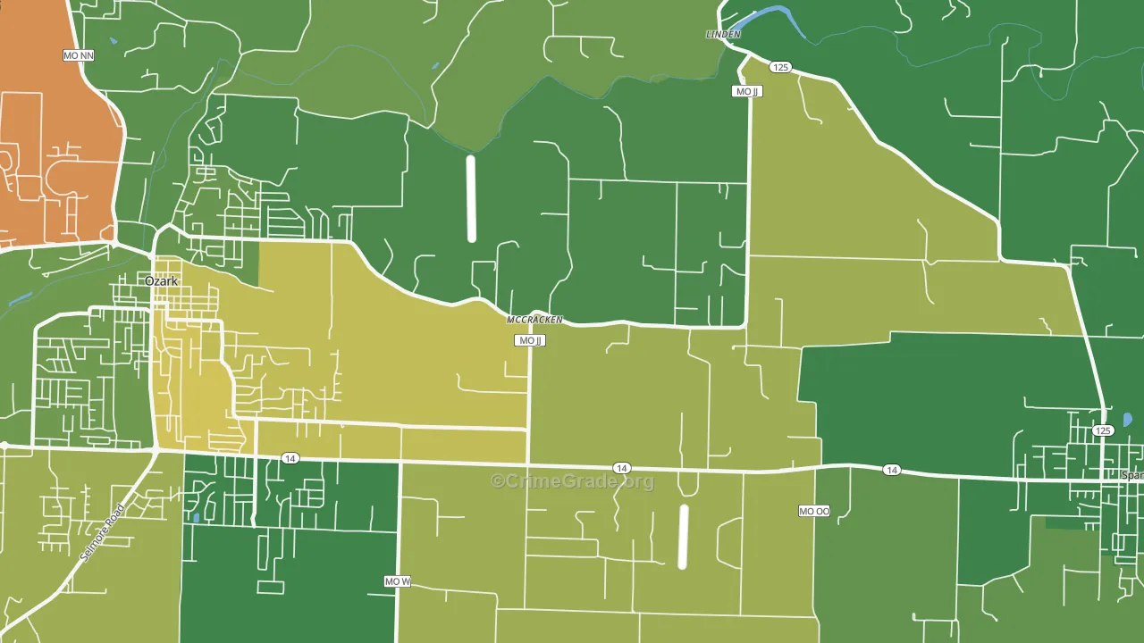 McCracken, MO Map of Vandalism Rates