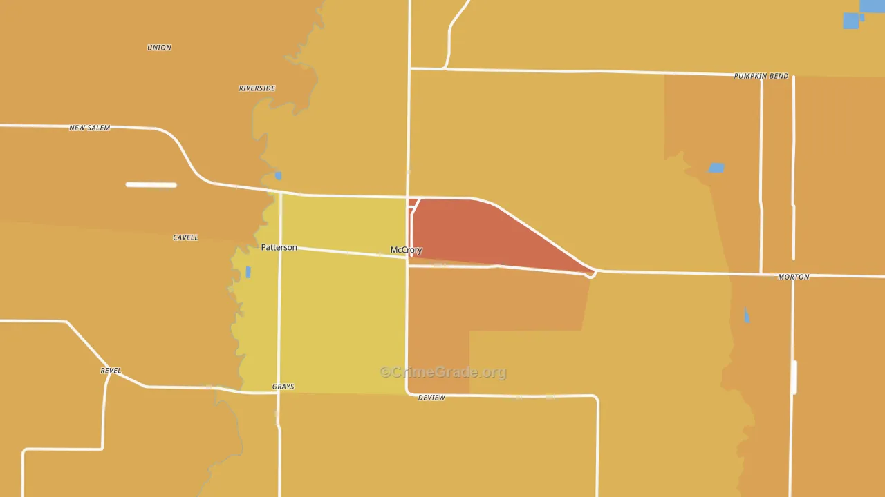 McCrory, AR Map of Vandalism Rates