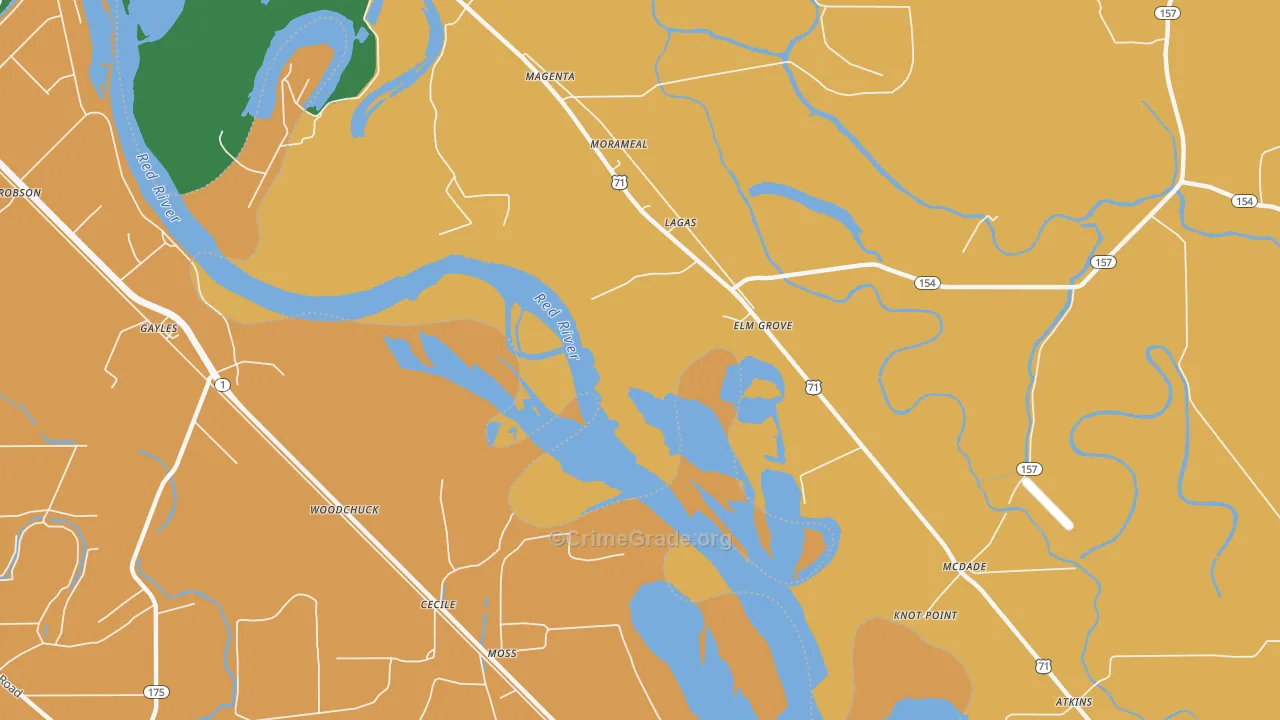 McDade, LA Map of Vandalism Rates
