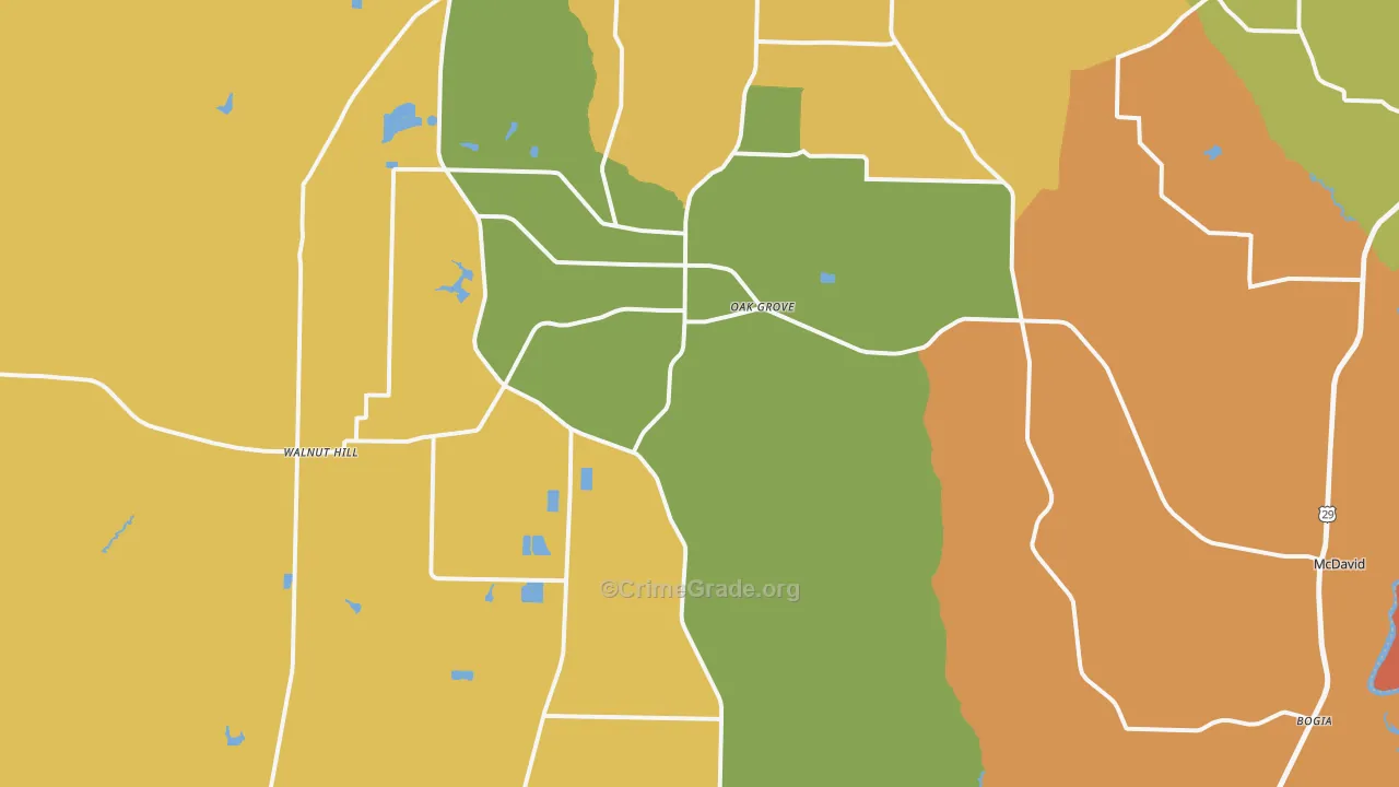 McDavid, FL Map of Vandalism Rates