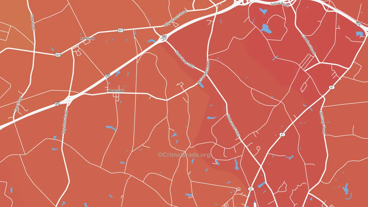 McDonald, NC Map of Vandalism Rates