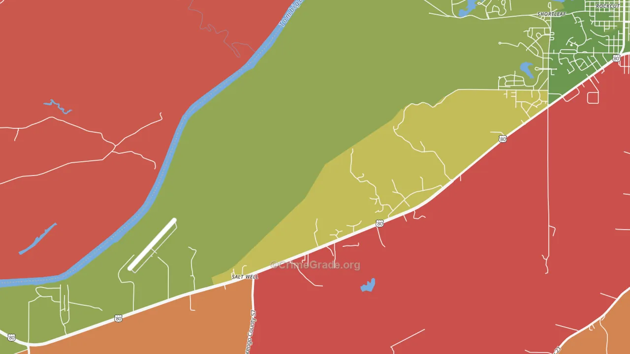 McDowell, AL Map of Vandalism Rates