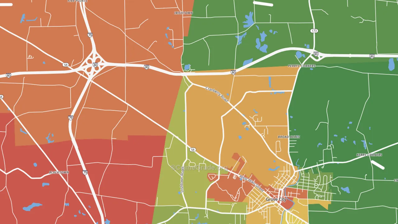 McDowell Corners, PA Map of Vandalism Rates