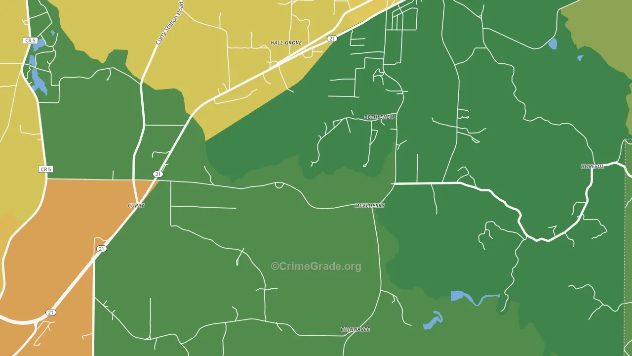 McElderry, AL Map of Vandalism Rates