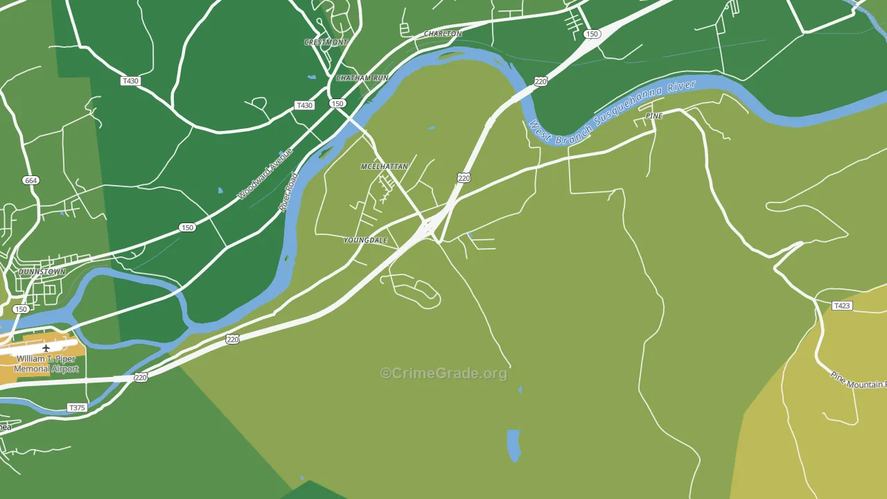 McElhattan, PA Map of Vandalism Rates