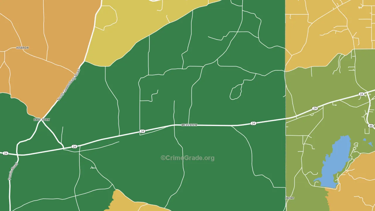 McElveen, MS Map of Vandalism Rates