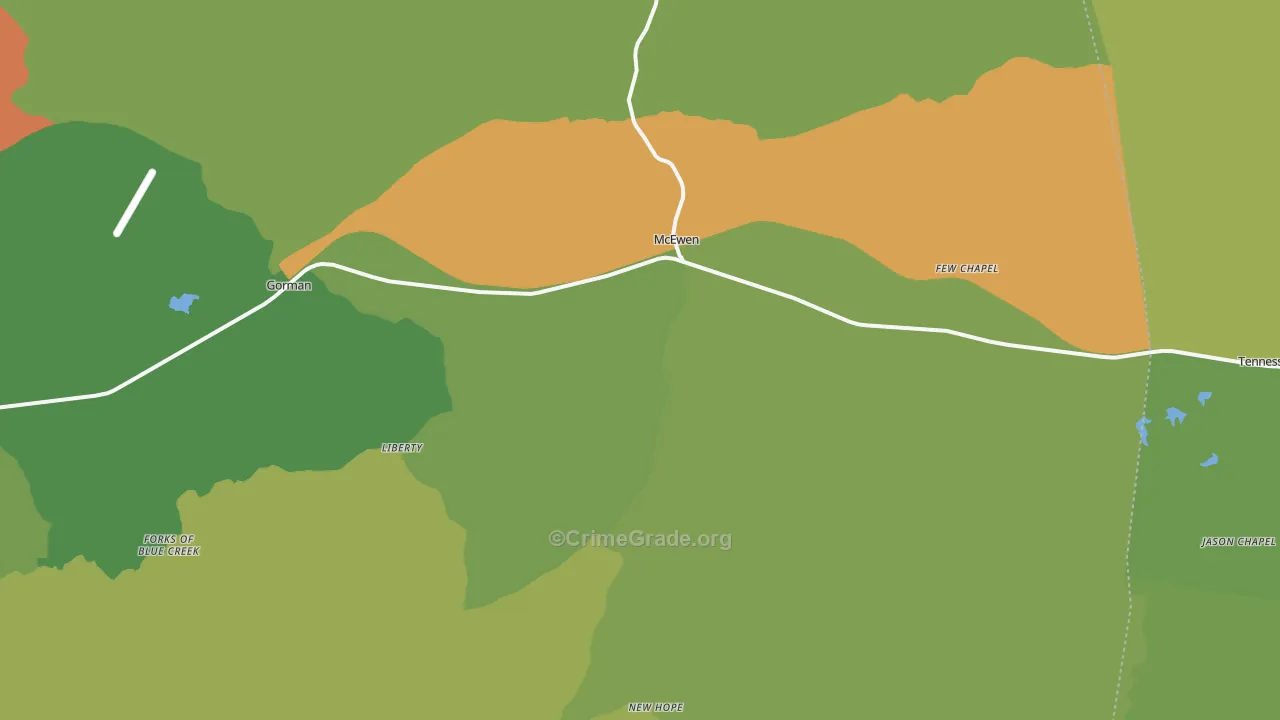 McEwen, TN Map of Vandalism Rates