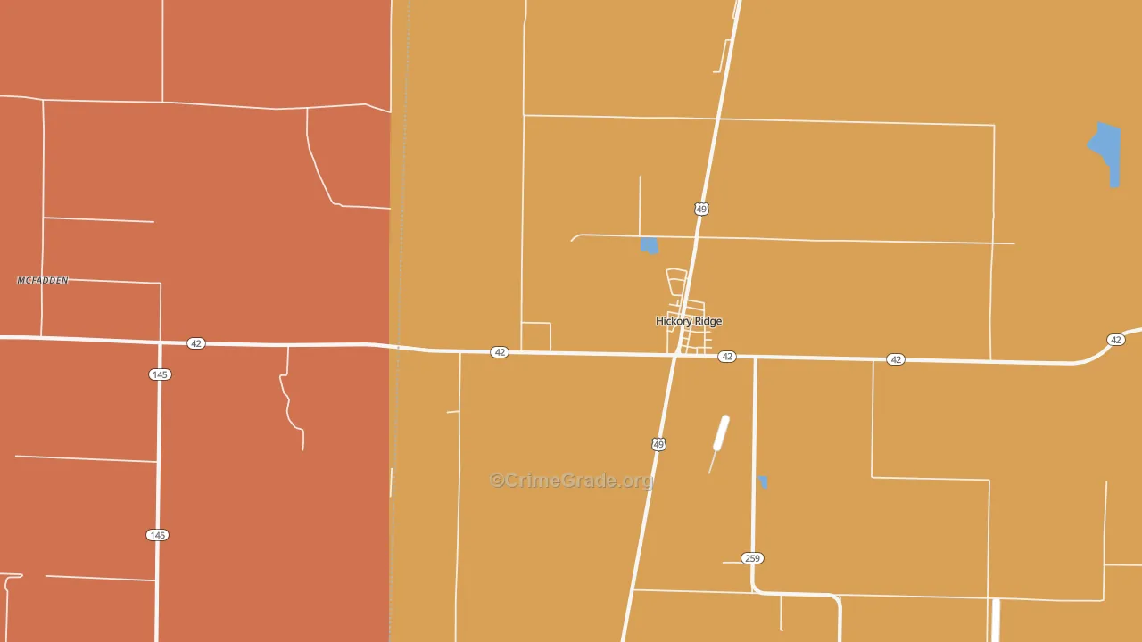 McFadden, AR Map of Vandalism Rates