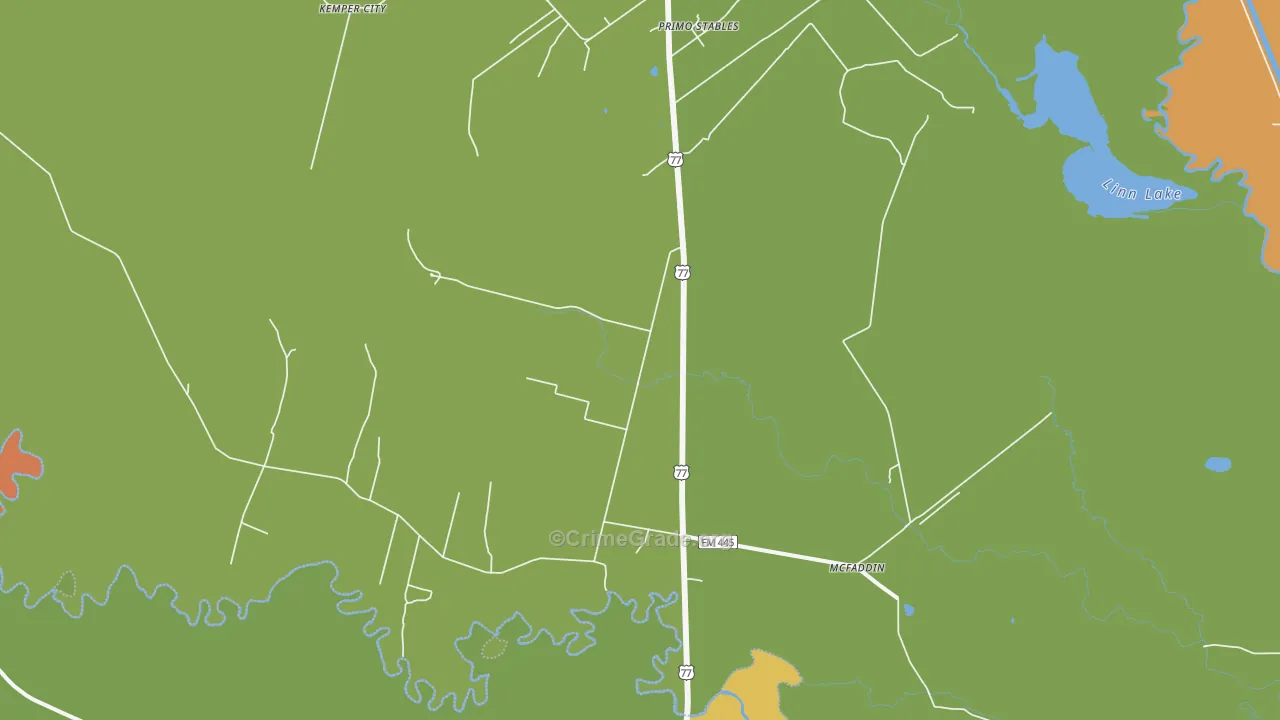 Mcfaddin, TX Map of Vandalism Rates