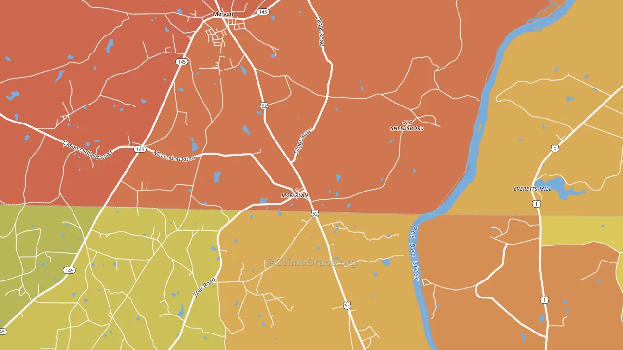 McFarlan, NC Map of Vandalism Rates