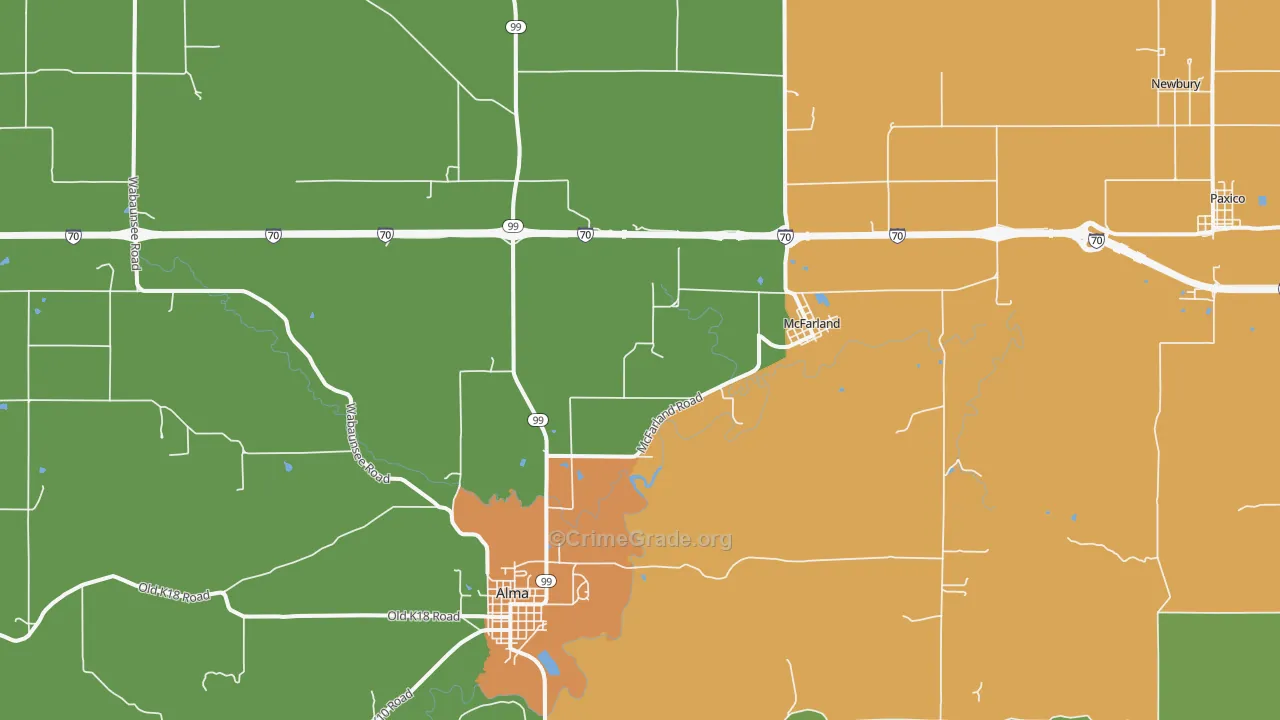 McFarland, KS Map of Vandalism Rates