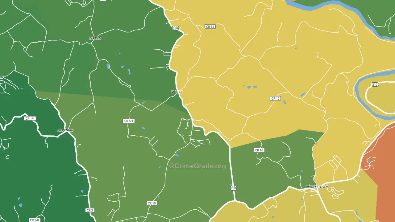 McGee, WV Map of Vandalism Rates