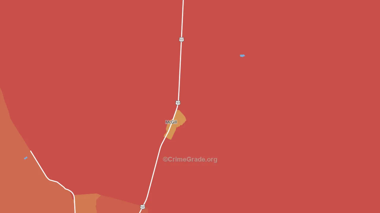 McGill, NV Map of Vandalism Rates