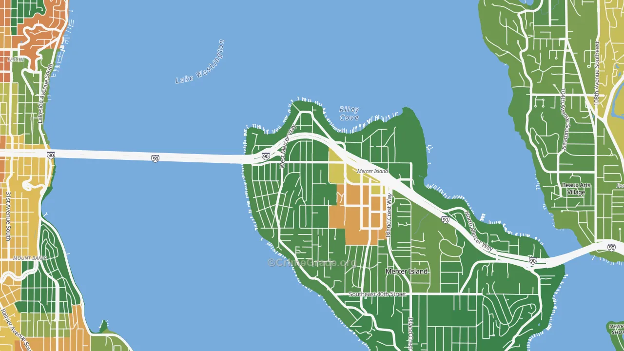 McGilvra, Mercer Island, WA Map of Vandalism Rates