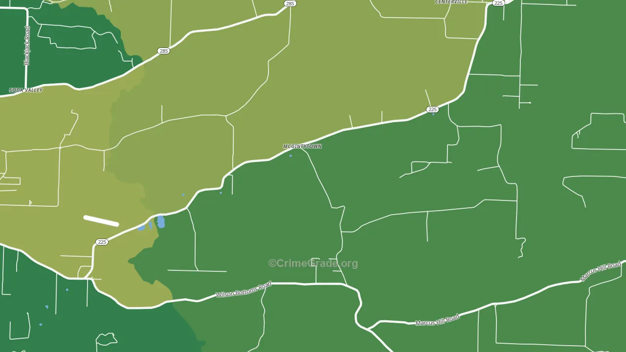 McGintytown, AR Map of Vandalism Rates