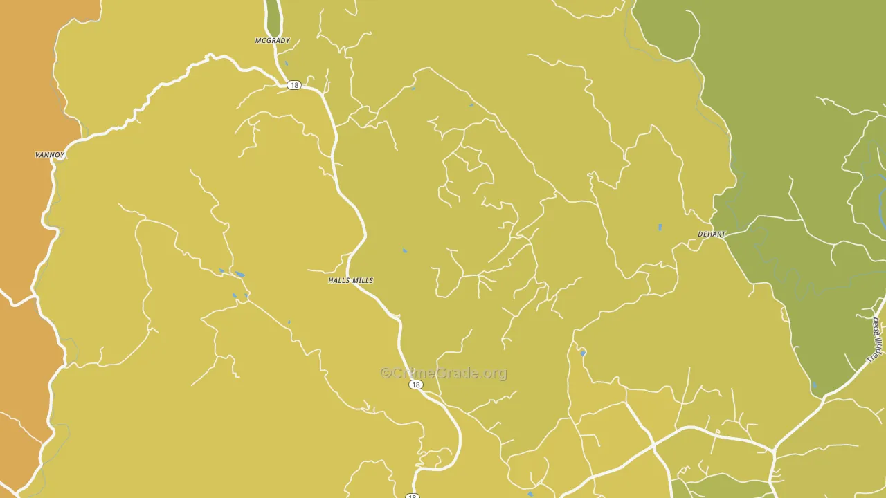McGrady, NC Map of Vandalism Rates