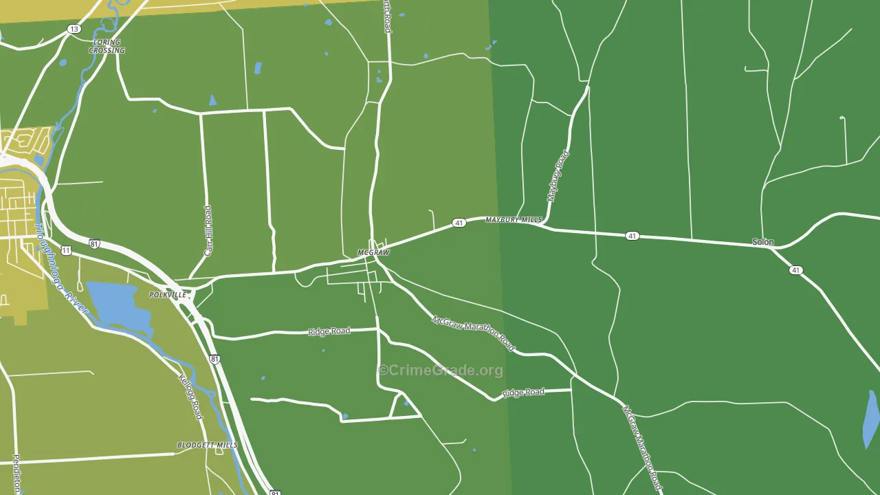 McGraw, NY Map of Vandalism Rates