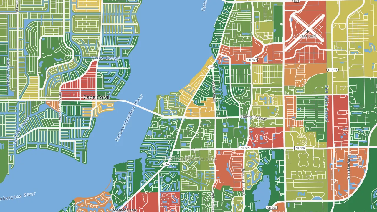 McGregor, FL Map of Vandalism Rates