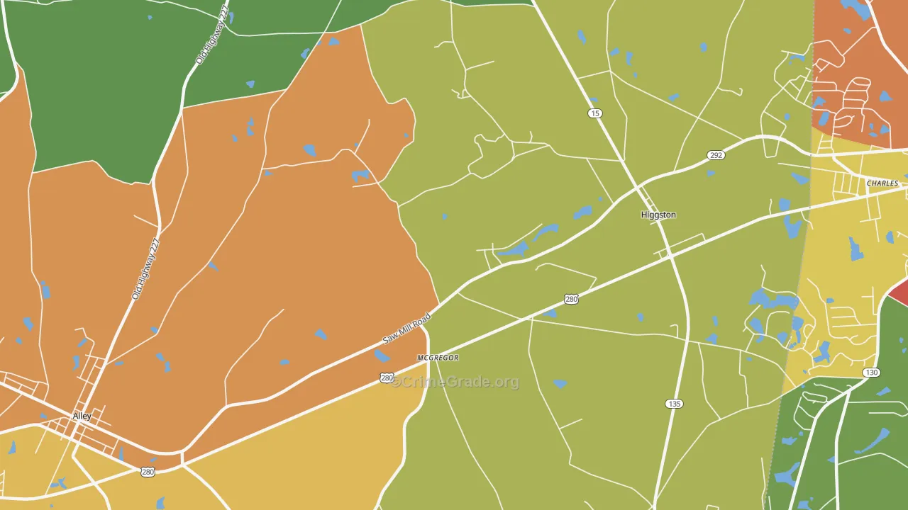 McGregor, GA Map of Vandalism Rates