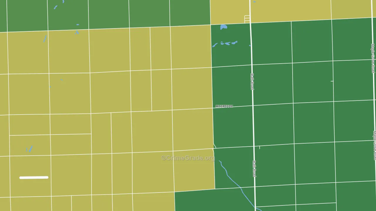 McGregor, MI Map of Vandalism Rates