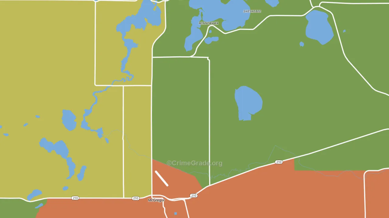 McGregor, MN Map of Vandalism Rates